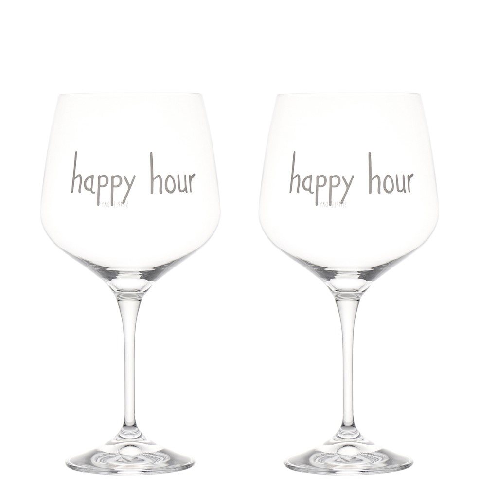 Set 2 calici Happy Hour Simple Day da 82 cl in vetro borosilicato