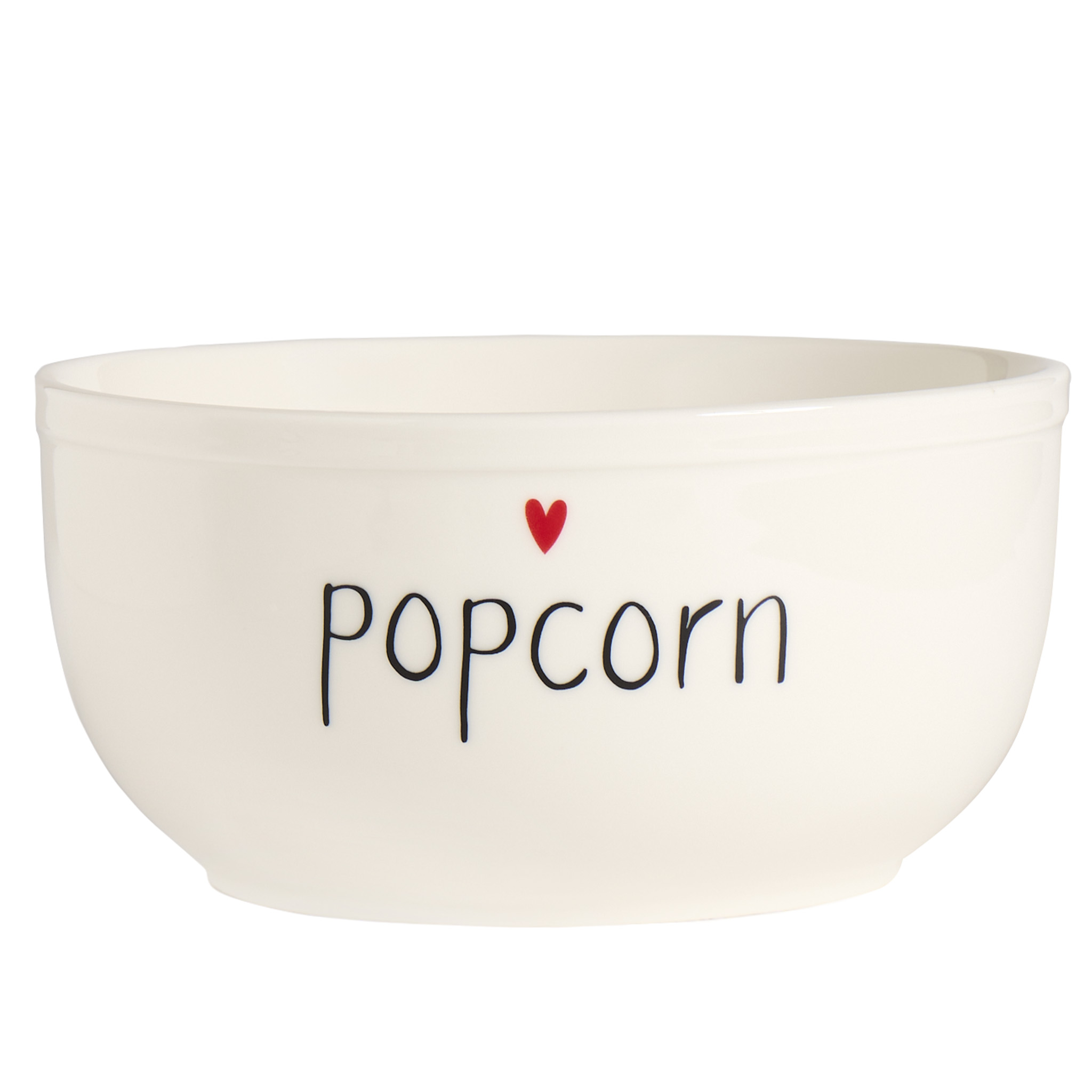 Ciotola Simple Day in gres con decoro Popcorn Cuore diametro 20 cm