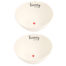 Set di due coppette Simple Day in gres con decoro nero Happy