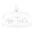 Campana per dolci in vetro Oggi Torta 28,5 cm Simple Day con scritta bianca