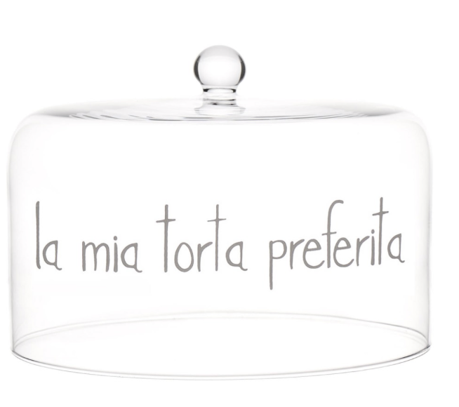 Campana per dolci La mia torta preferita 24,5 cm Simple Day con decoro bianco